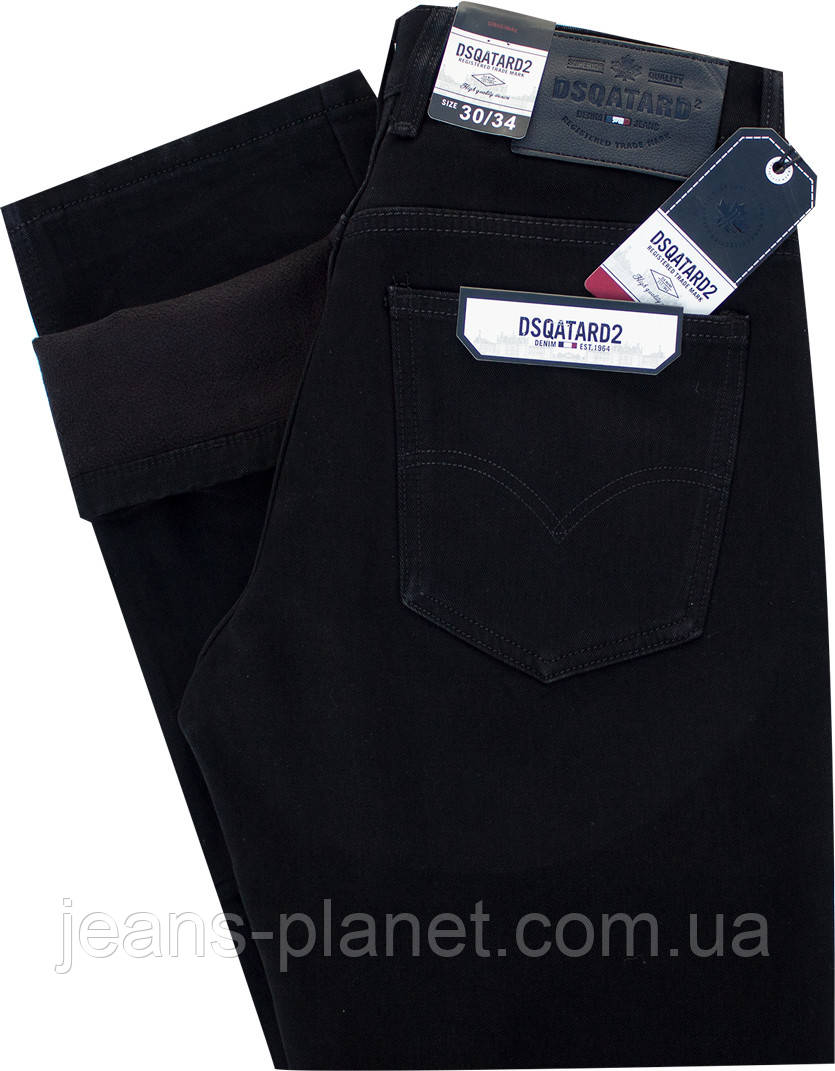 Джинси чоловічі зимові класичні Dsqatard чорного кольору - 2301 — изображение 8