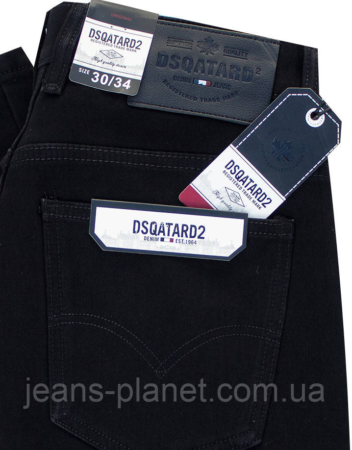 Джинси чоловічі зимові класичні Dsqatard чорного кольору - 2301 — изображение 5