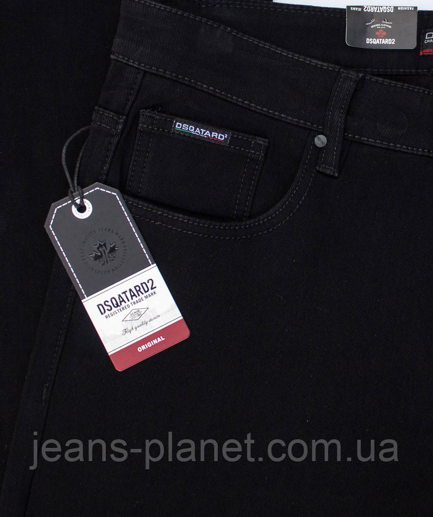 Джинси чоловічі зимові класичні Dsqatard чорного кольору великі розміри — изображение 9