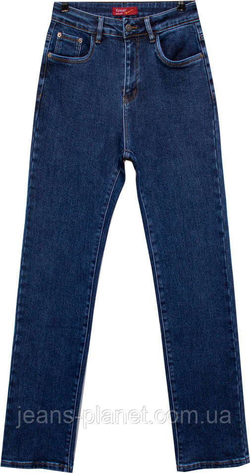 Джинси жіночі класичні утеплені прямі синього кольору Vanver — изображение 7