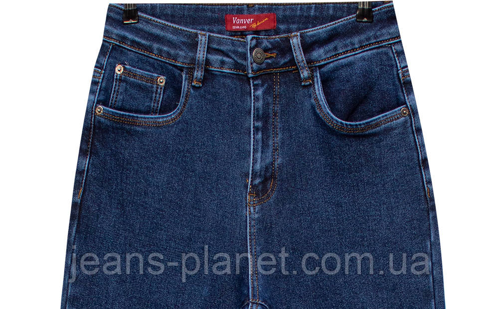 Джинси жіночі класичні утеплені прямі синього кольору Vanver — изображение 5