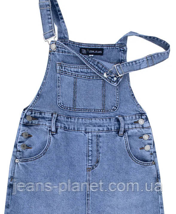 Жіночий джинсовий сарафан - комбінезон з юбкою міді Lady N - Liana — изображение 4