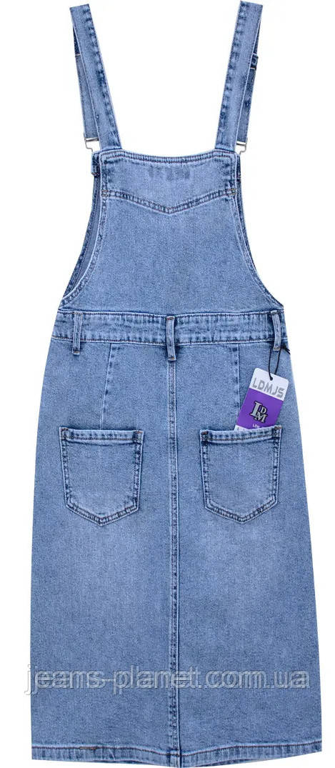 Жіночий джинсовий сарафан - комбінезон з юбкою міді Lady N - Liana — изображение 5