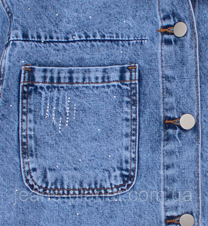 Модна жіноча джинсова сорочка блакитного кольру Liana — изображение 3