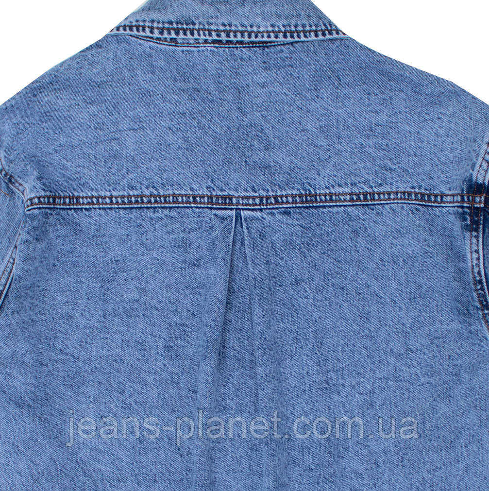 Модна жіноча джинсова сорочка блакитного кольру Liana — изображение 7