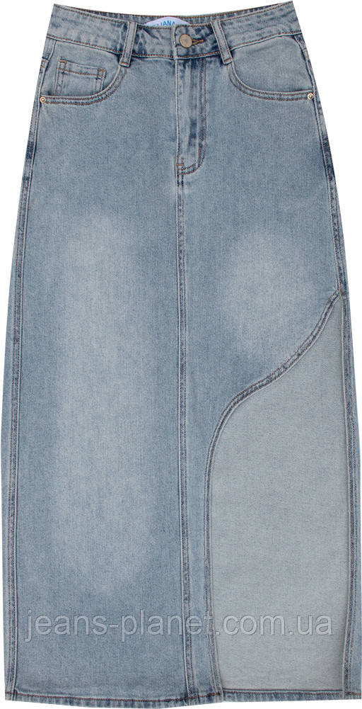 Наймодніша літня джинсова спідниця максі олівець з розрізом Liana — изображение 5
