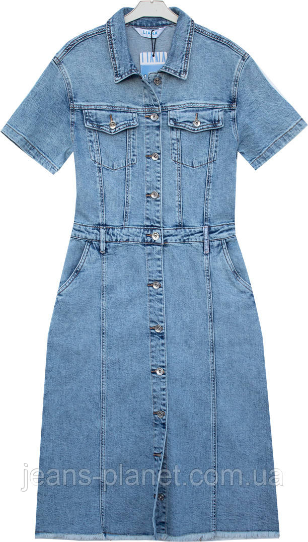 Модна джинсова сукня прямого крою на гудзиках Liana — изображение 4