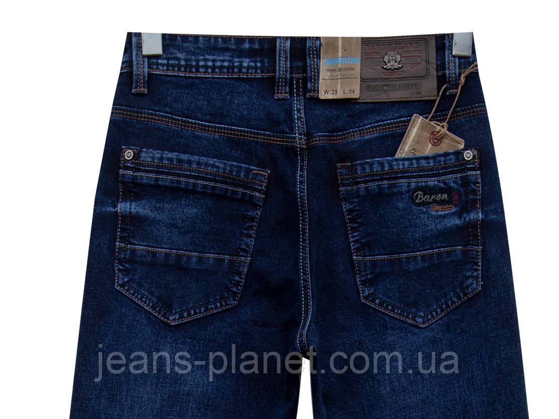 Джинси чоловічі класичні темно-синього кольору Baron Jeans — изображение 4