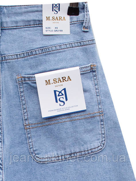 Модні жіночі джинсові широкі капрі кюлоти M.Sara 2189 — изображение 3